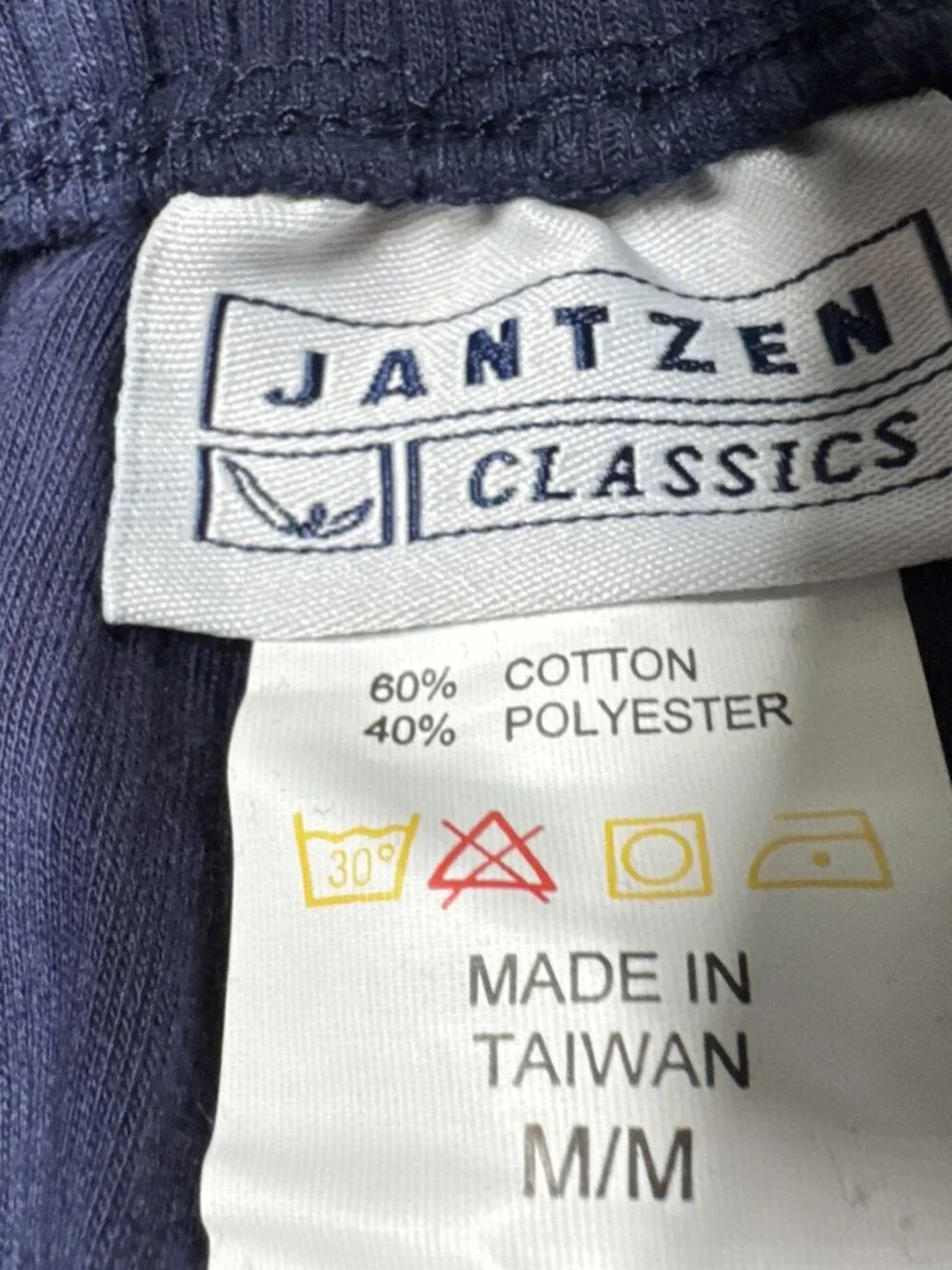 Vintage Jantzen Pants Womens Medium Blue Knit Elastic Waist Casual Pockets NEW